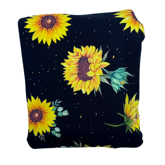 Bassinet & Change Mat Cover - Sunflowers Black
