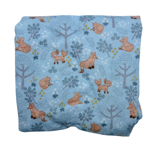 Portacot Flannel Fitted Sheet - Blue Fox