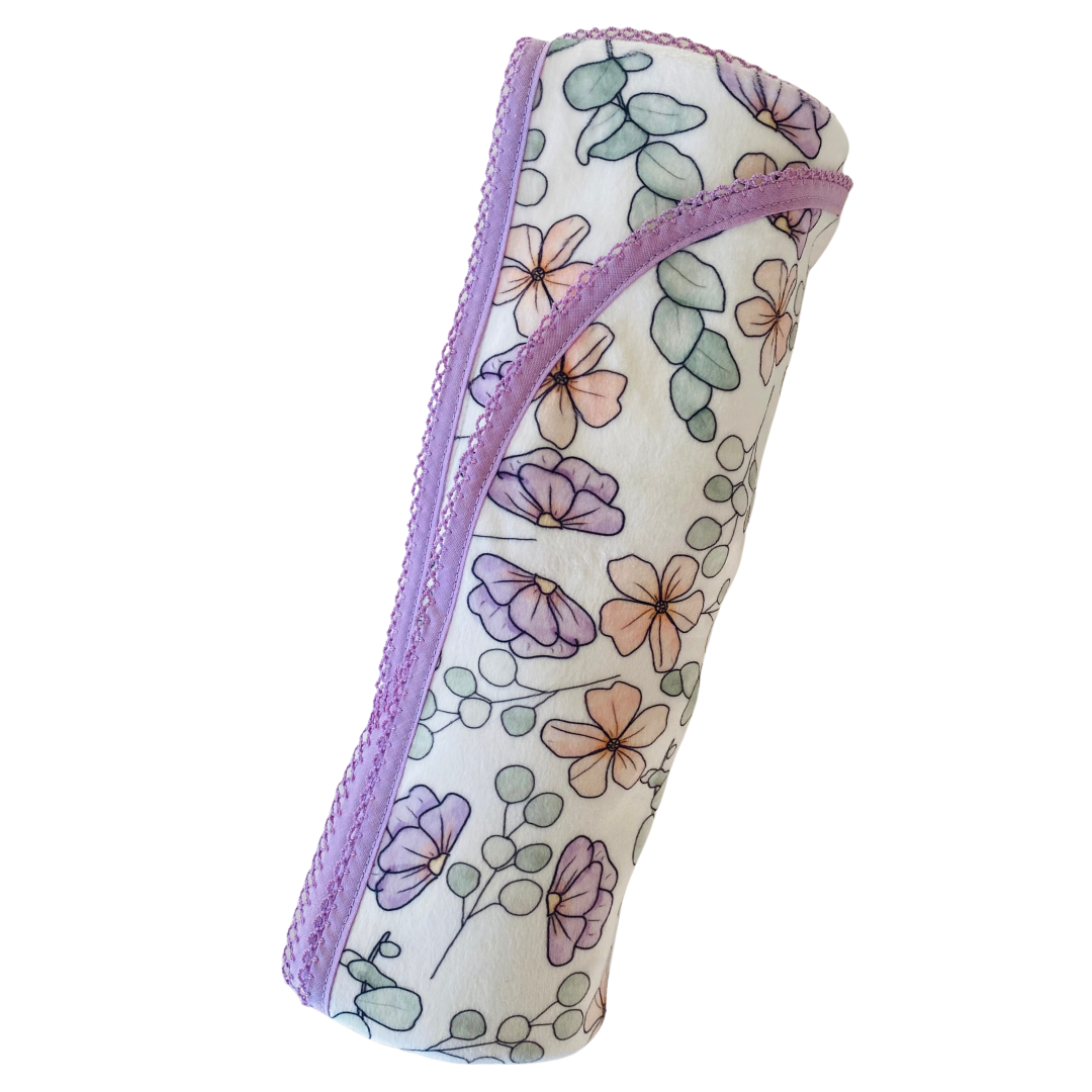 Double Sided Minky Blanket - Eucalyptus Floral