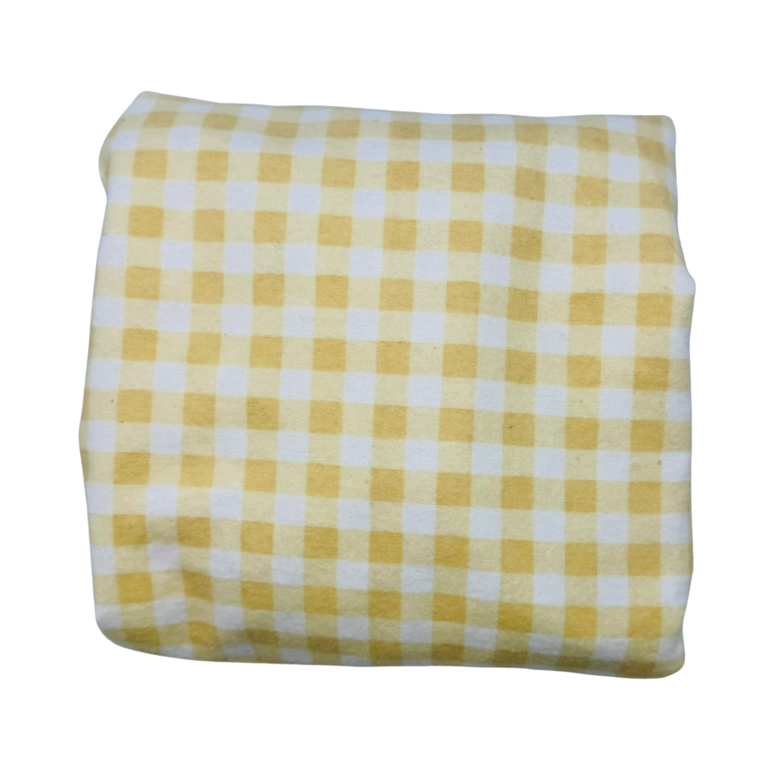 Portacot Flannel Fitted Sheet - Yellow Gingham