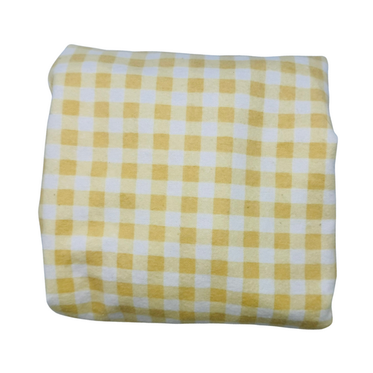 Portacot Flannel Fitted Sheet - Yellow Gingham